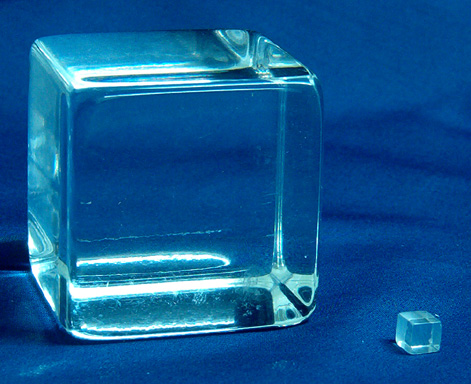 The Largest Cube (50mm) and the smallest (6mm)
